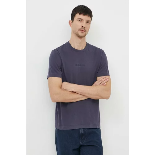 Liu Jo Pamučna majica za muškarce, boja: tamno plava, s aplikacijom