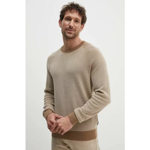 Boss Vuneni pulover za muškarce, boja: bež, lagani, 50519616