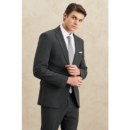 Altinyildiz classics Men's Anthracite Recycle Slim Fit Slim Fit Mono Collar Seerpy Patterned Suit Slike