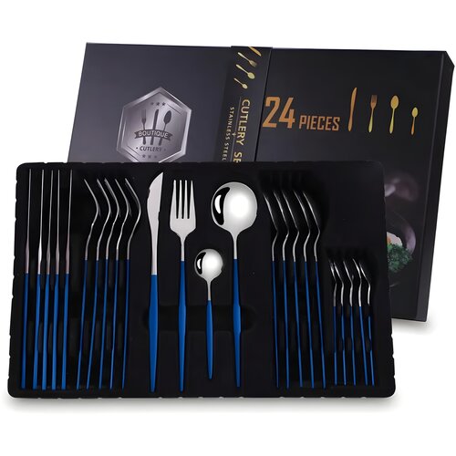 Oem 24 - dijelni set pribora EL-26402 - Srebrna / Plava Cijene