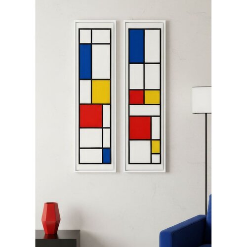 WALLXPERT Dekorativne uramljene slike na platnu, 25x100cm, 2 komada, Šarene Cene