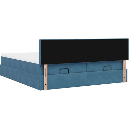 VidaXL Okvir kreveta s madracima tamnoplavi 160x200cm bar&amp;scaron;unasti Slike