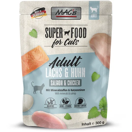 MAC's MAC´s Cat Pouch 6 x 300 g - Losos i piletina