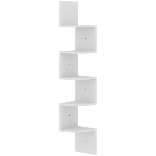  Zidne kutne police bijele 19 x 19 x 123 cm konstruirano drvo Slike