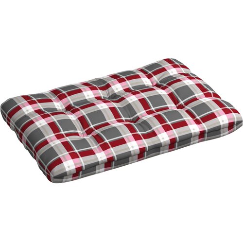 vidaXL jastuk za sofu od paleta crveni karirani 120 x 80 x 10 cm Cijene