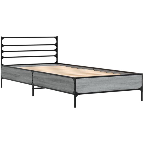 vidaXL Okvir za krevet boja hrasta 100x200cm konstruirano drvo i metal Cijene