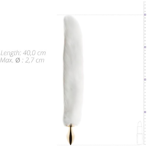 EasyToys Fox NO13 - metalni analni dildo s lisičjim repom (zlatno-bijeli) Slike