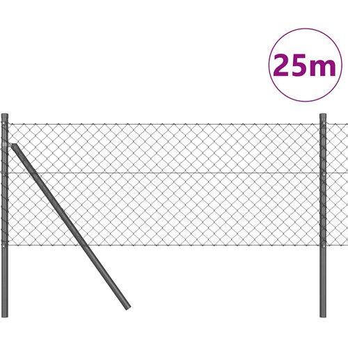  Stup za ogradu Siva 25 x 0,4 m (40 x 40 mm mreža) Čelik i PVC Slike