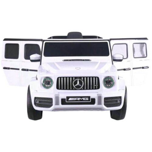 dečiji džip Mercedes G63 sa mekim gumama i kožnim sedištem - Beli Slike