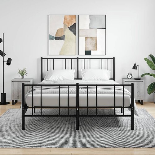  Noćni ormarići 2 kom boja hrasta 40x30x50 cm konstruirano drvo Siva Slike