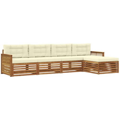 vidaXL Zunanja garnitura za sedenje z blazino 5 pcs Naravna in smetana, (5000280830) Cene