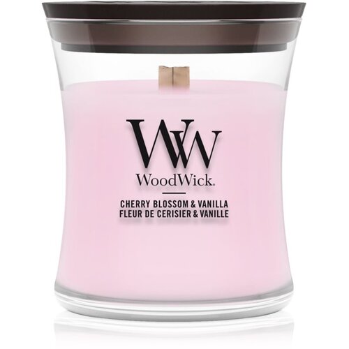 WoodWick Cherry Blossom & Vanilla mirisna svijeća s drvenim fitiljem 85 g Cene