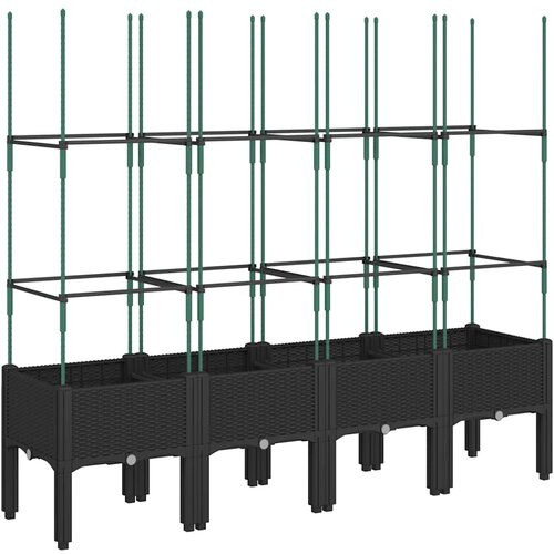  Vrtna sadilica s re&amp;scaron;etkom crna 160 x 40 x 142,5 cm PP Slike