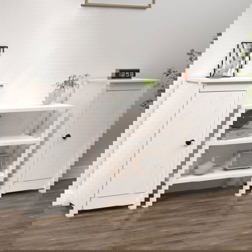 VidaXL Komode 2 kom bijele 40 x 35 x 80 cm od masivne borovine Slike