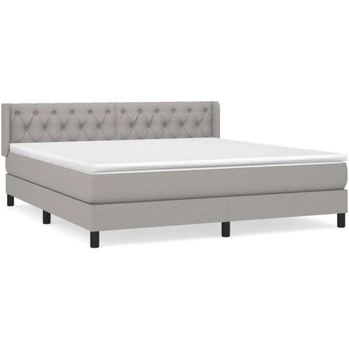  Box spring s madracem svjetlosiva 160x200 cm tkanina Slike