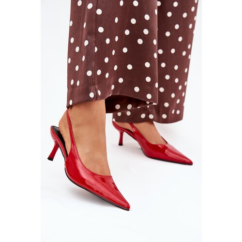 Boto Patented Stilettos With Open Heel Red Talira Slike