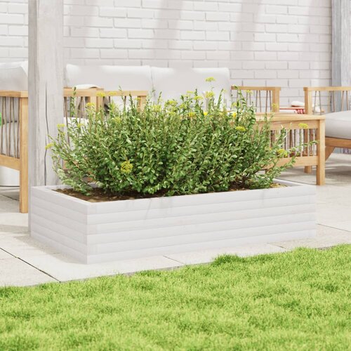  Vrtna sadilica bijela 110x60x23 cm od masivne borovine Slike