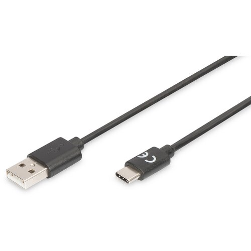 Digitus USB kabel USB 2.0 USB-C&reg; vtič\, USB-A vtič 1.80 m črna za&scaron;čiten AK-300154-018-S, (20416514) Cene