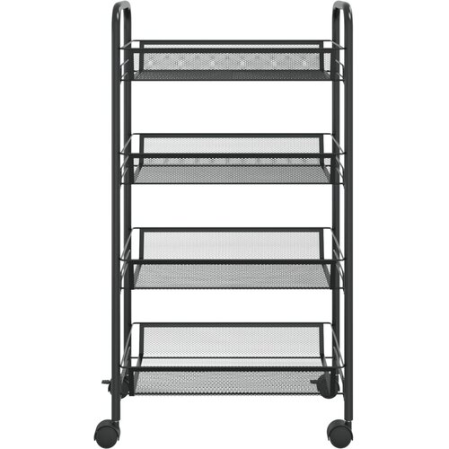  Kuhinjska kolica s 4 razine crna 46 x 26 x 85 cm željezna Slike