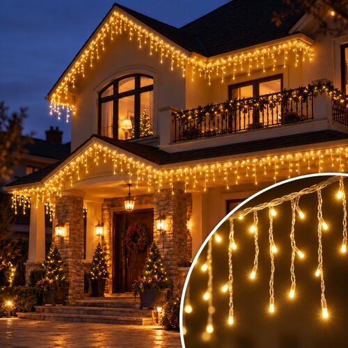  Novogodi&amp;scaron;nje LED lampice ledenice 10 m, 300 LED dioda, toplo bele, sa daljinskim upravljačem ( KLK2664 ) Slike