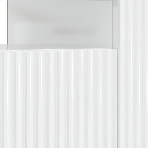  LED TV kabinet Bijela visokog sjaja Konstruirano drvo Slike