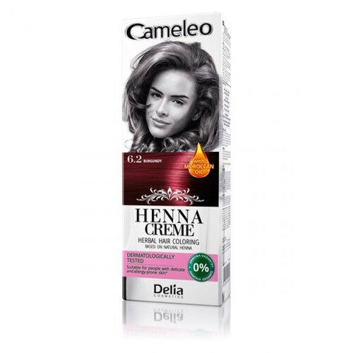 Delia Farba za kosu bez amonijaka, na bazi prirodne kane (Hene) CAMELEO 6.2 - Crvena 75g Slike