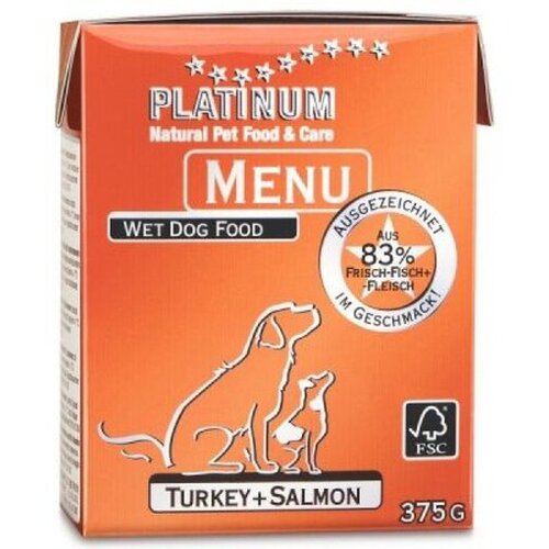 Platinum hrana za pse menu turkey & salmon 375g Slike