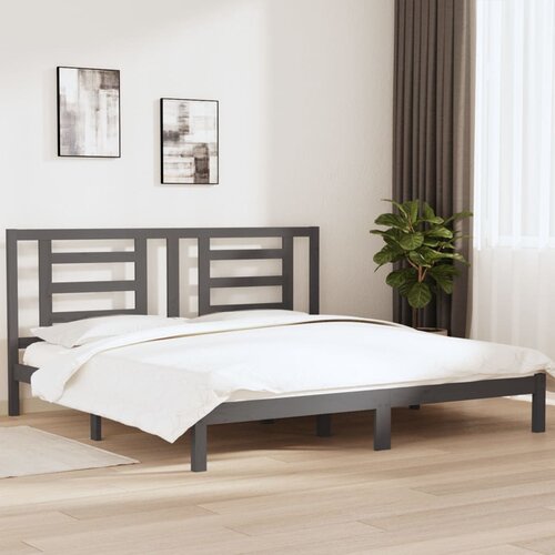 Furnova Posteljni okvir siv iz trdne borovine 200x200 cm, (21935436) Slike
