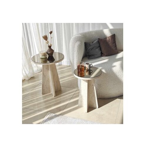Hanah home Club set stolova Luna, 2 dijela, krem Slike