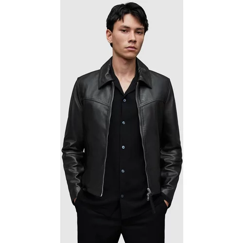 AllSaints Usnjena jakna Tune moška, črna barva