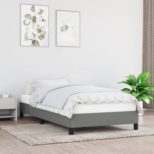 The Living Store Posteljni okvir temno siv 100x200 cm blago - Posteljni Okvir, (21526366) Slike