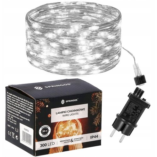 springos ŽIČNE SVETILKE 300 LED 33m ZUNANJE/NOTRANJE MIKRO POWER 8 HLADNIH FUNKCIJ NAPAJALNIK, (21638751) Cene