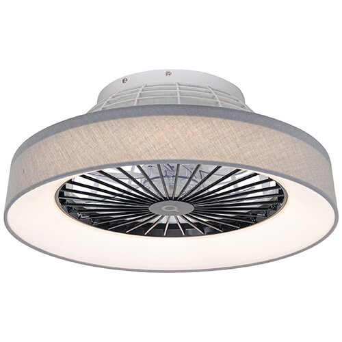 QAZQA Stropni ventilator siv z LED z daljinskim upravljalnikom - Emily Slike