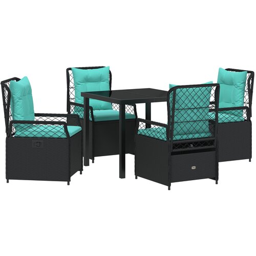 vidaXL Vrtni set za objed 5 pcs Crna poliratan Cene