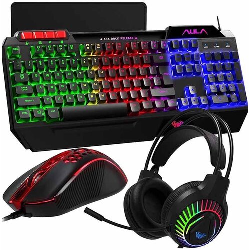 Aula Tastatura + miš + slušalice + podloga T650 RGB Cene