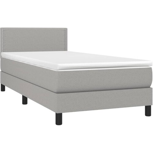  box spring s madracem LED svjetlosivi 90x190 cm tkanina Slike