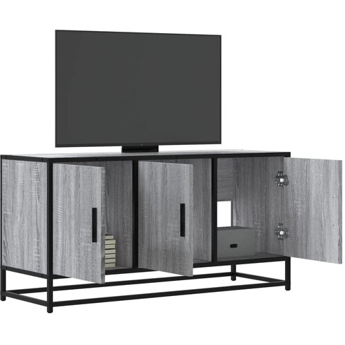 TV ormarić sivi Sonoma 100x35x50 cm Konstruirano drvo i metal Cene
