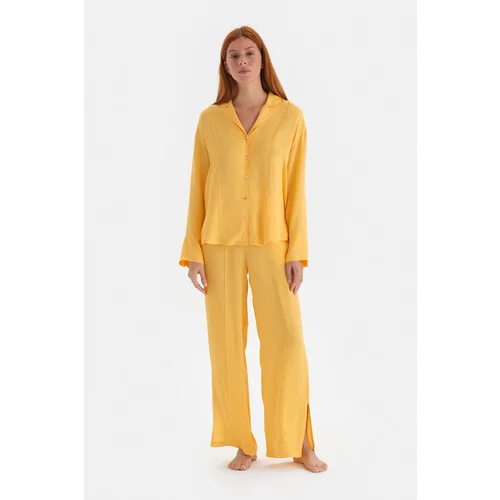 Dagi Pajama Top - Yellow - Plain