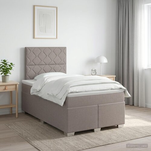  Boxspring krevet s madracem Sivosmeđa 120 x 200 cm Tkanina Cijene