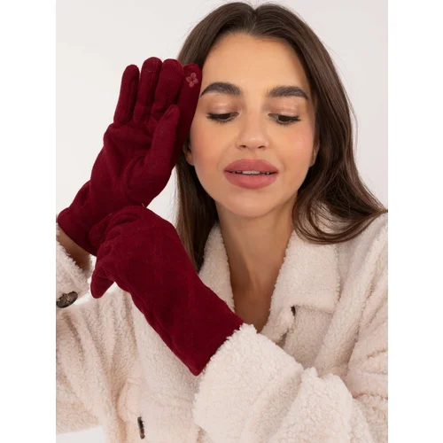 Wool Fashion Italia Gloves-AT-RK-23901.22-burgundy