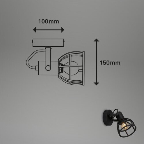 BRILONER 2669-015 - zidna reflektorska lampa retro 1xE14/25W/230V crna Slike