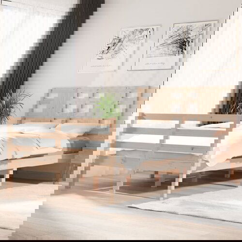 The Living Store Posteljni okvir iz trdne borovine 120x200 cm - Posteljni Okvir, (21529482) Slike