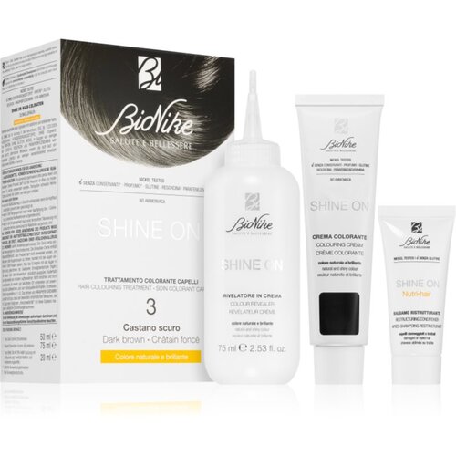 BioNike SHINE ON permanentna barva za lase odtenek 3 Dark Brown 1 kos Cene