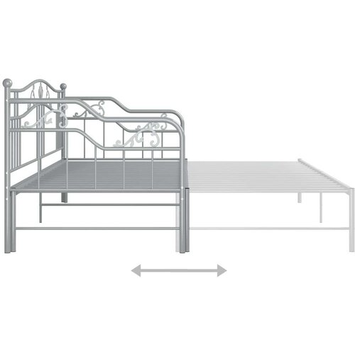 VidaXL okvir za krevet na razvlačenje sivi metalni 90 x 200 cm Slike