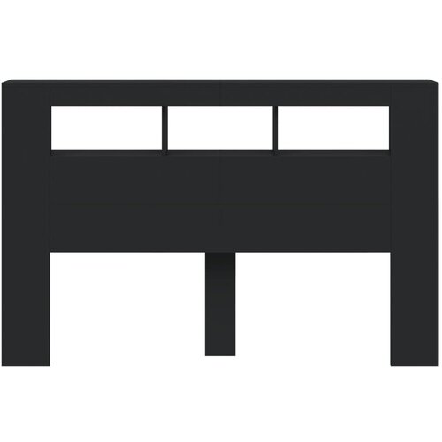  LED uzglavlje crno 160x18,5x103,5 cm konstruirano drvo Slike