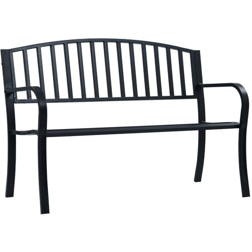 The Living Store Vrtna klop 125 cm črno jeklo - Vrtna Klop, (21467364) Slike