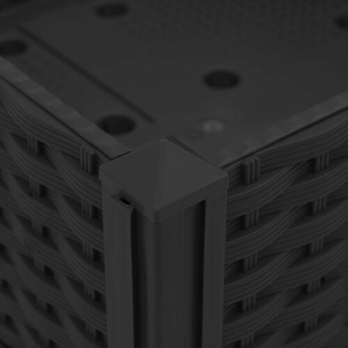 Vrtni saksija s kotačima Crna 80 x 40 x 44 cm PP - Crna 80 x 40 x 38 cm s kotačima Slike