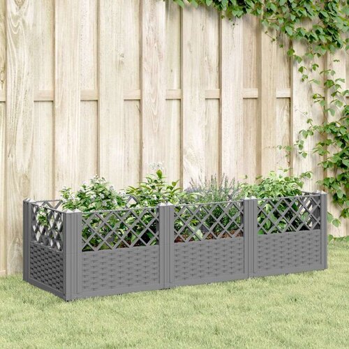  Vrtna sadilica s klinovima svjetlosiva 123 5x43 5x43 5 cm PP Cijene