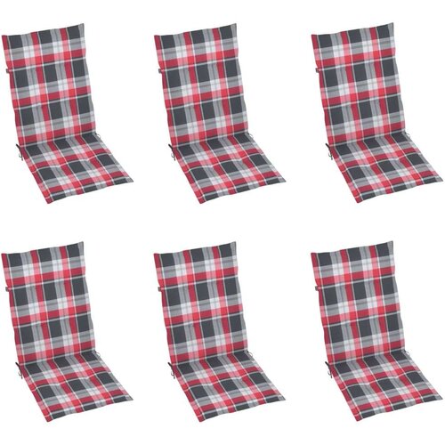  Jastuci za stolice 6 kom crveni karirani 120x50x3 cm od tkanine Cijene