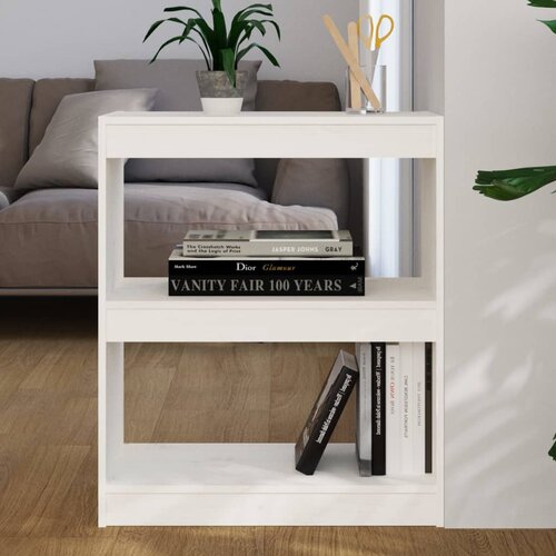 vidaXL knjižna omara / pregrada bela 60x30x71,5 cm trdna borovina Cene